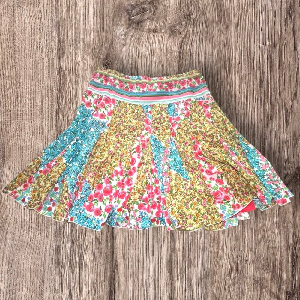 Womens Floral Patchwork Lined Cotton Skirt Fairy‎ Cottagecore Whimsy Festival